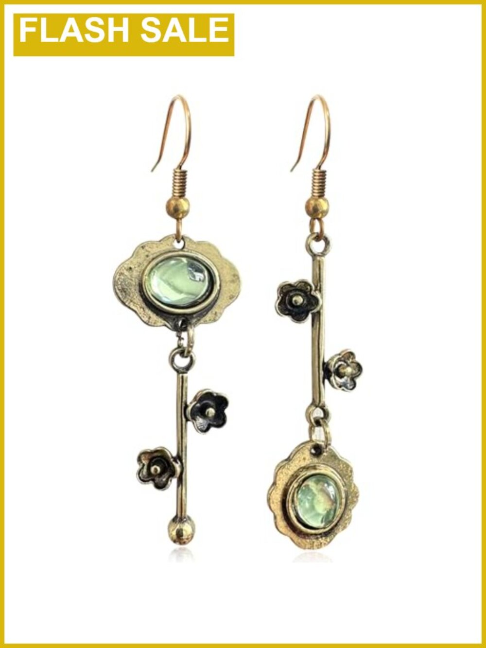 Boho Vintage Silver Alloy Asymmetry Dangle Drop Earrings for Women
